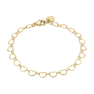 BRACCIALE DONNA IN ACCIAIO IP GOLD CON CUORI
