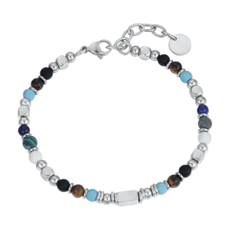 BRACCIALE UOMO IN ACCIAIO CON OCCHIO DI TIGRE