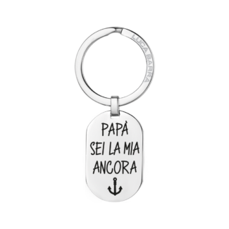 PORTACHIAVI UOMO IN ACCIAIO PAPA' SEI LA MIA ANCORA