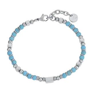 BRACCIALE UOMO IN ACCIAIO CON PIETRE TURCHESI