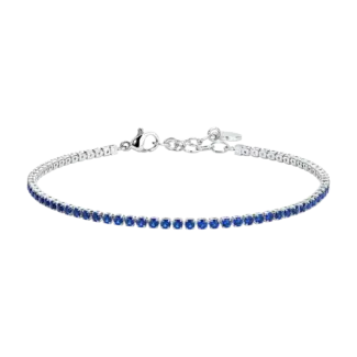 BRACCIALE UOMO IN ACCIAIO CON ZIRCONI BLU