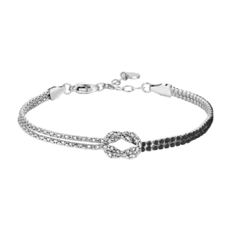 BRACCIALE UOMO IN ACCIAIO CON NODO E ZIRCONI NERI
