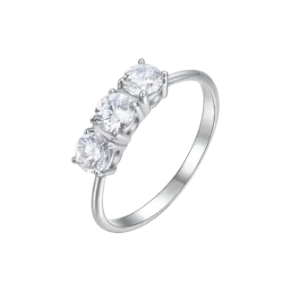 ANELLO DONNA IN ACCIAIO CON CRISTALLI BIANCHI