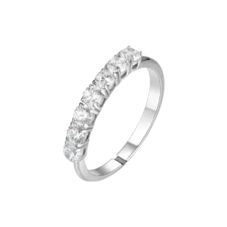 ANELLO DONNA IN ACCIAIO CON ZIRCONI BIANCHI MISURA