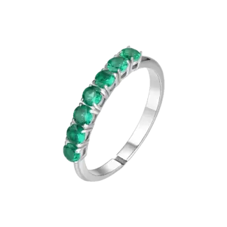 ANELLO DONNA IN ACCIAIO CON ZIRCONI VERDI