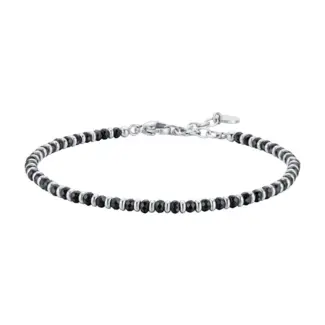 Bracciale Uomo In Acciaio Con Pietre Agata Nera