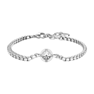 BRACCIALE UOMO IN ACCIAIO CON ROSA DEI VENTI