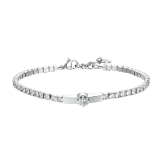 BRACCIALE TENNIS UOMO ROSA DEI VENTI E ZIRCONI BIANCHI